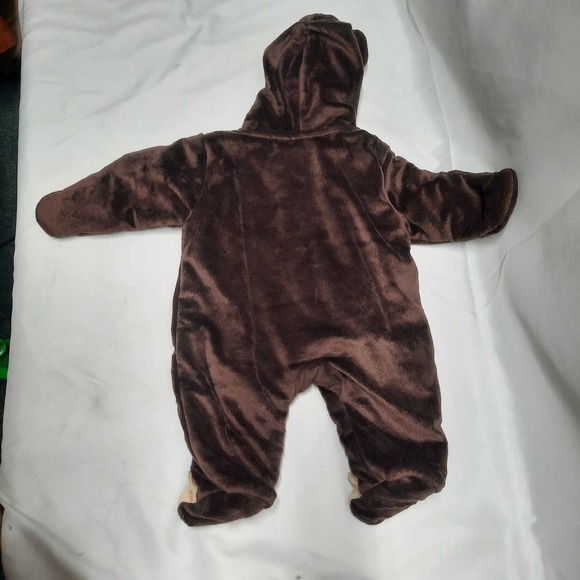Just One You by Carters Fleece Brown Bear One Piece Zip Up Winter Coat NB - Picture 2 of 5